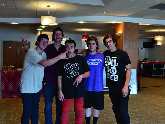 Some of the Nitro Circus athletes on site in Sheffield.