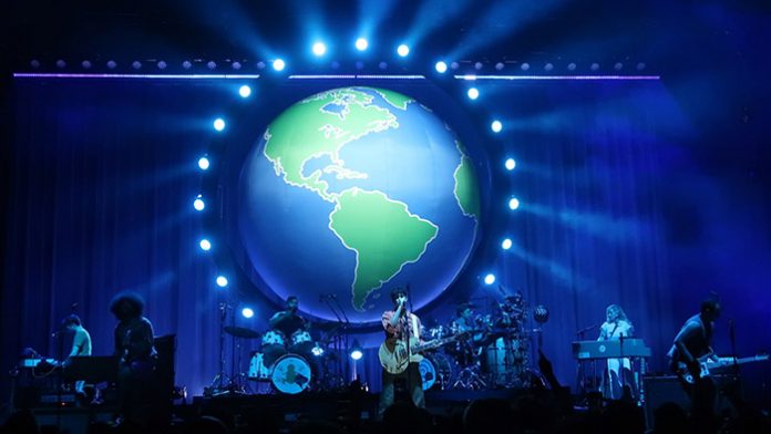 A view of Vampire Weekend’s recent in-the-round show at Madison Square Garden (photo credit: Austin Tompkins)