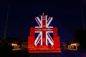 Peachy Productions illuminates Guildford Cathedral for VE75.