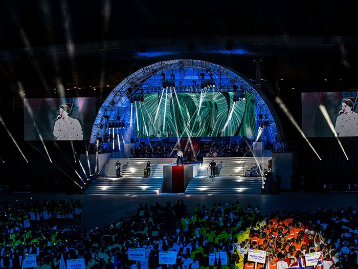 Robe-heavy rig illuminates EYOF Maribor ceremony