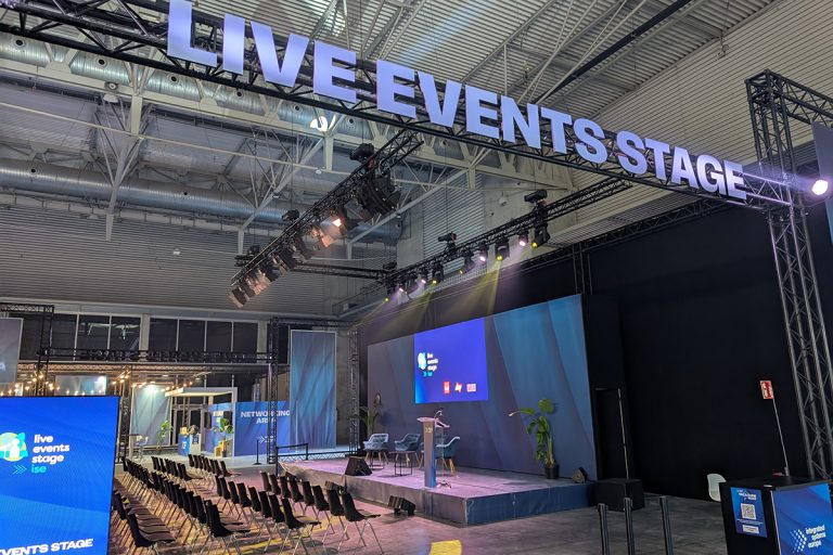The Live Events Stage returns for 2026 at ISE. Photo: TPi